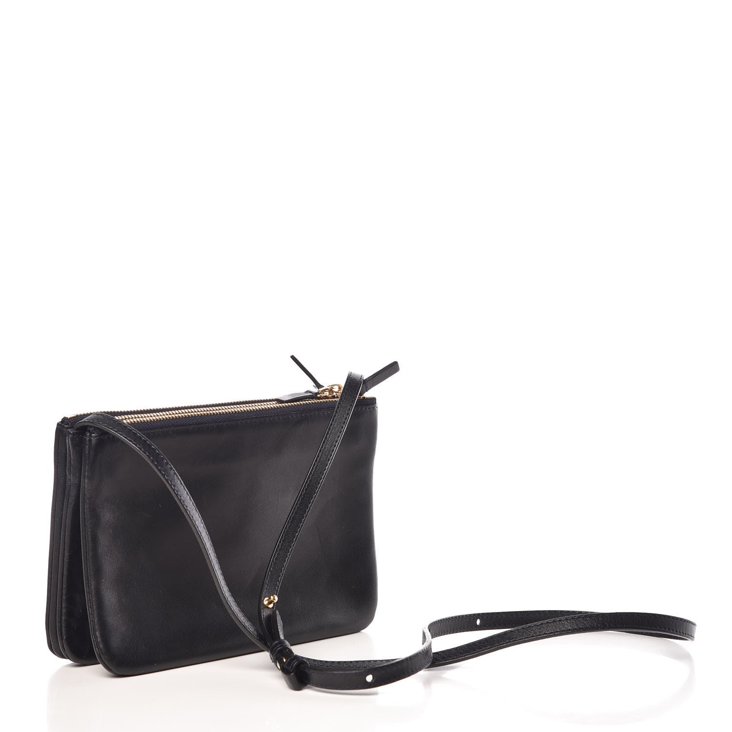 Celine Lambskin Small Trio Crossbody Bag Navy Blue 3 of 13
