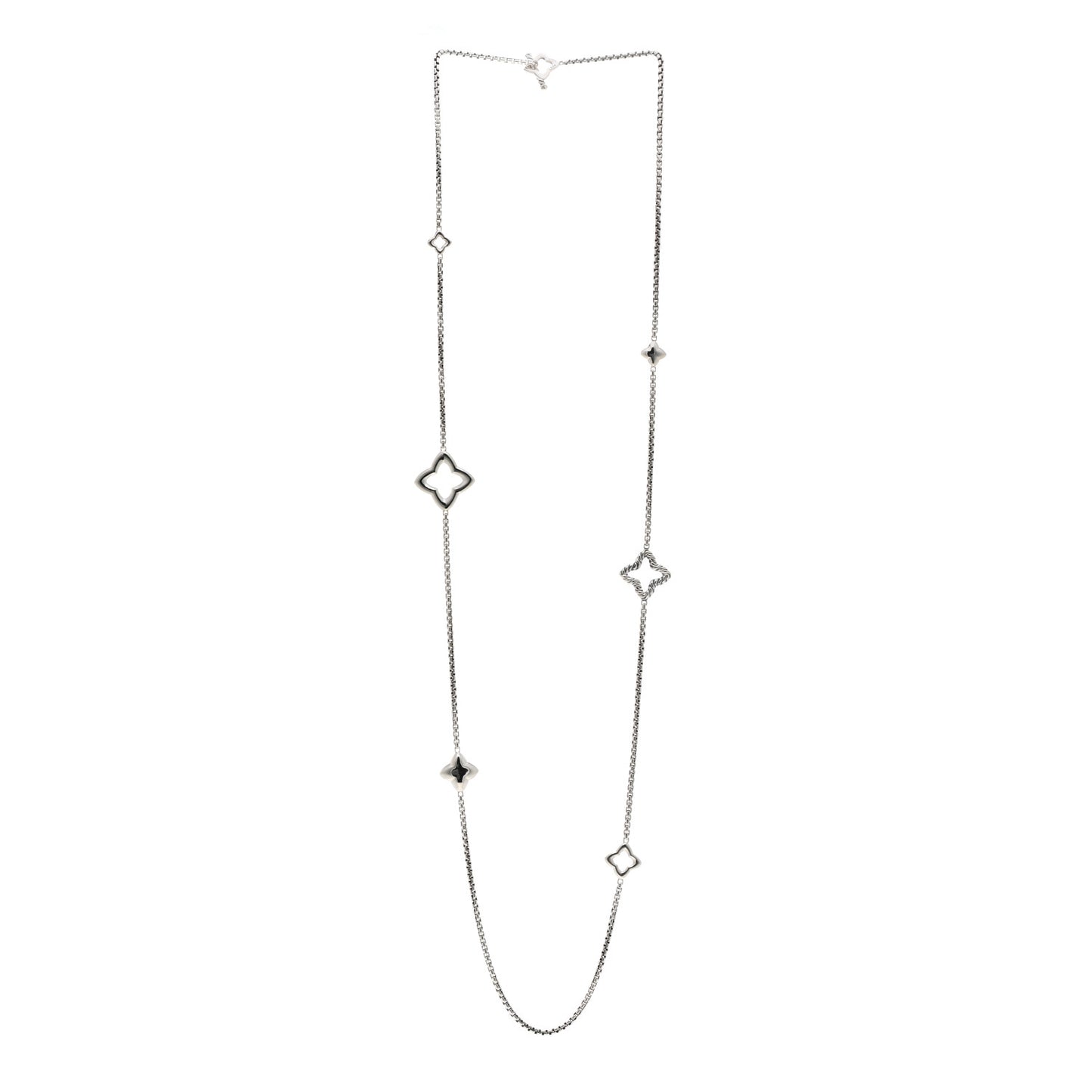 Sterling Silver 25mm Quatrefoil Chain Necklace