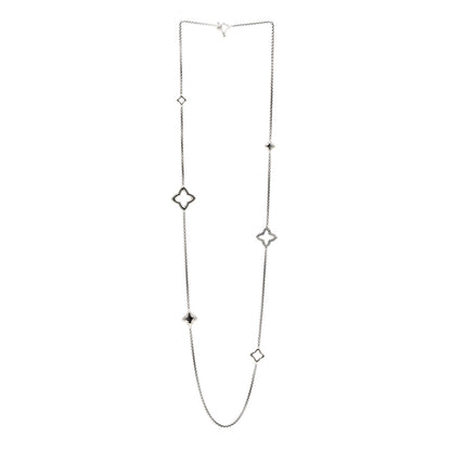 David Yurman Sterling Silver 25mm Quatrefoil Chain Necklace 3 of 5