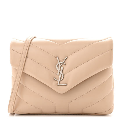 Saint Laurent Calfskin Y Quilted Monogram Toy Loulou Crossbody Bag Nude Powder 1 of 13