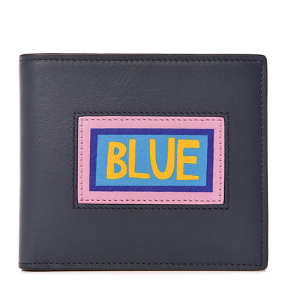 Fendi Vitello Century Vocabulary Blue Bi-Fold Wallet Blue Lavagna 1 of 8