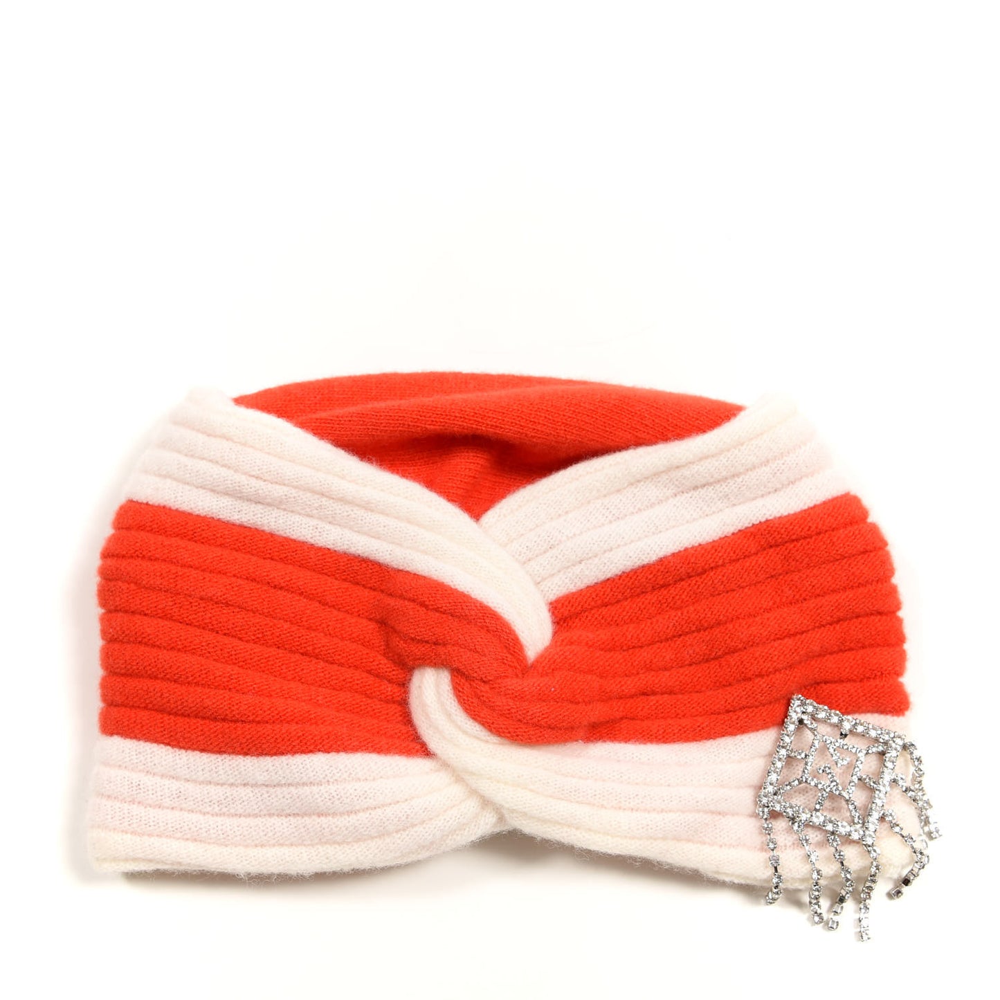 Wool Crystal GG Headband M Red White
