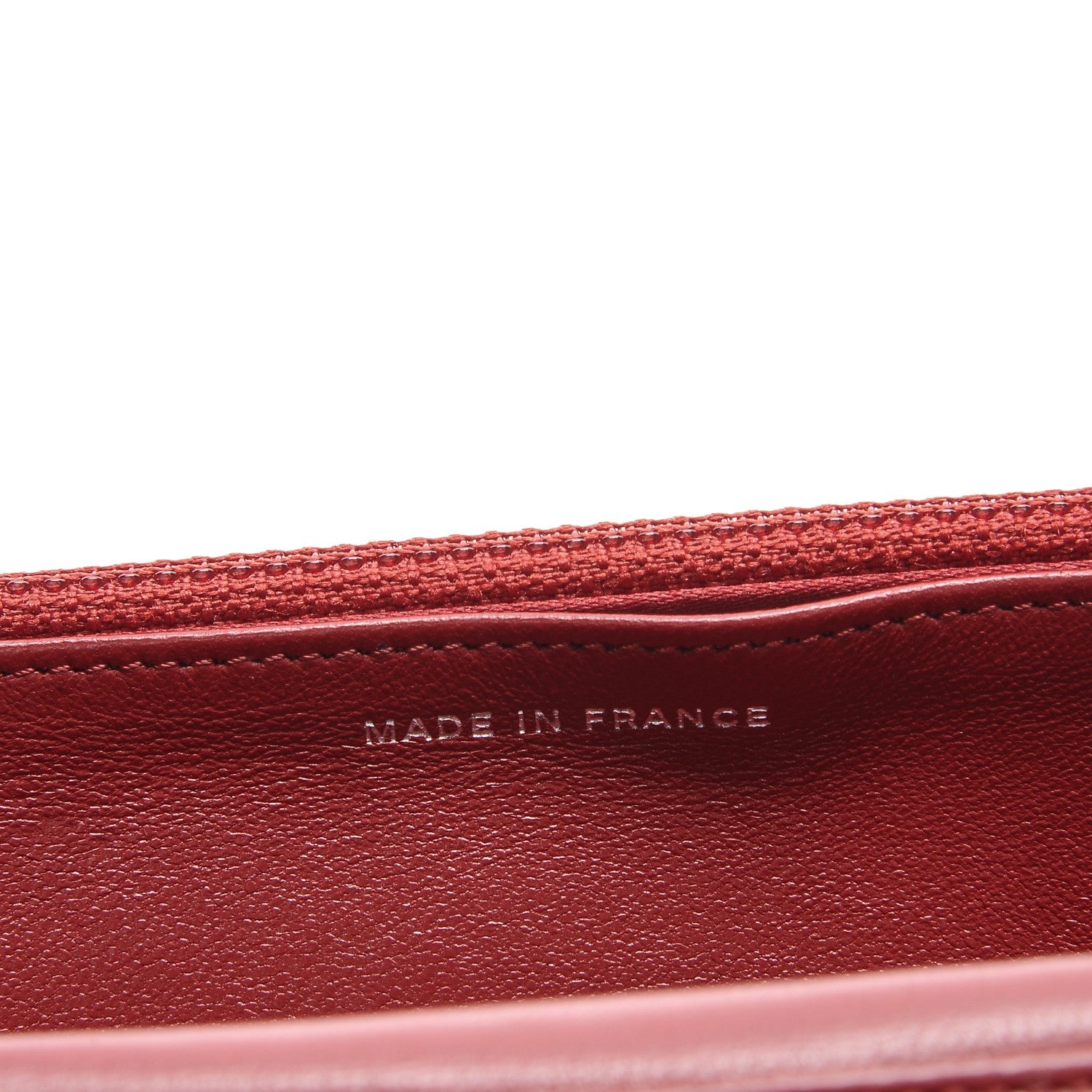 Chanel Lambskin Camellia Embossed Wallet On Chain WOC Dark Red 7 of 8