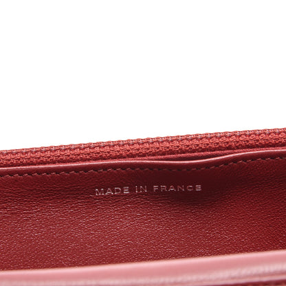 Chanel Lambskin Camellia Embossed Wallet On Chain WOC Dark Red 7 of 8