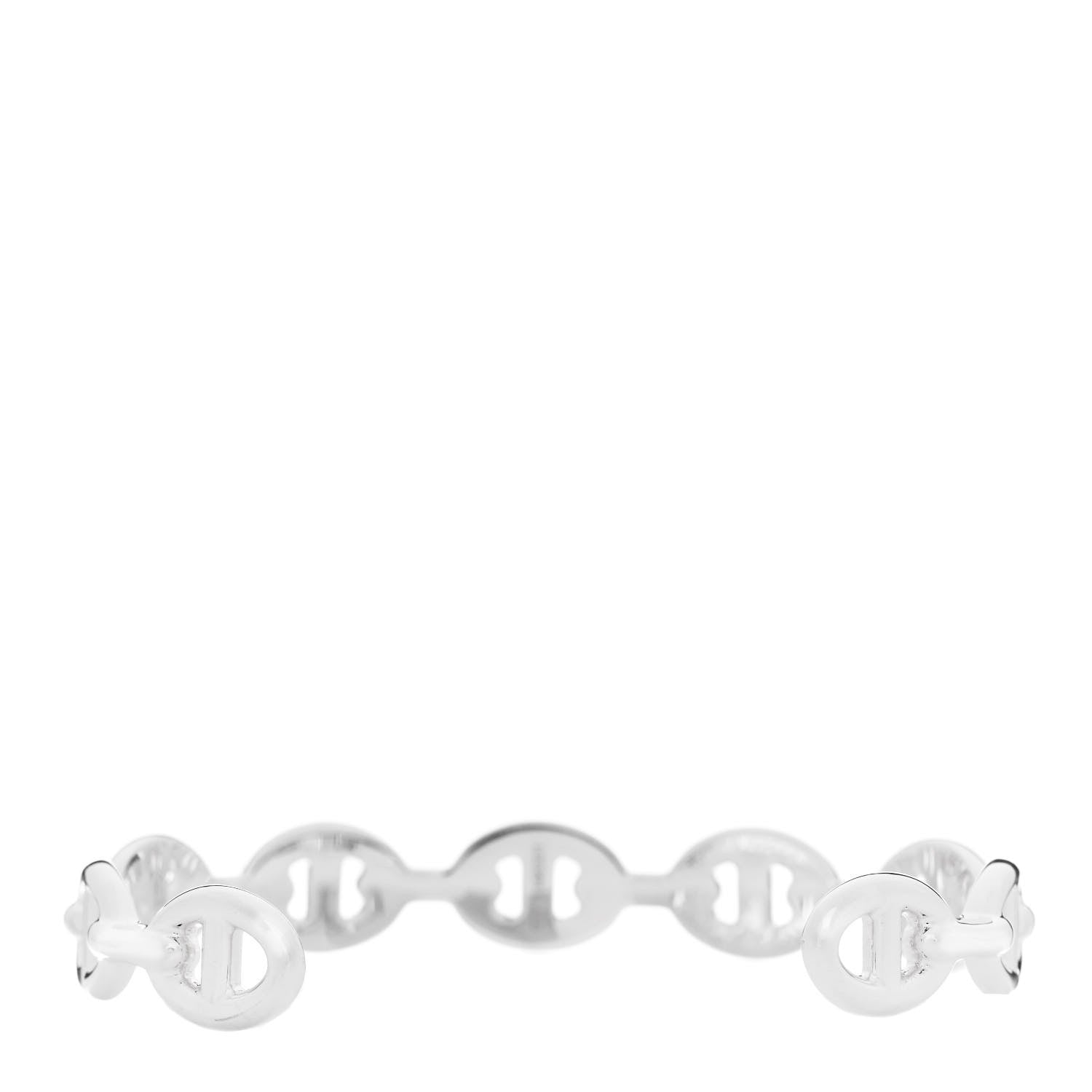 Hermes Sterling Silver MM Chaine d'Ancre Enchainee Cuff Bracelet ST 2 of 5