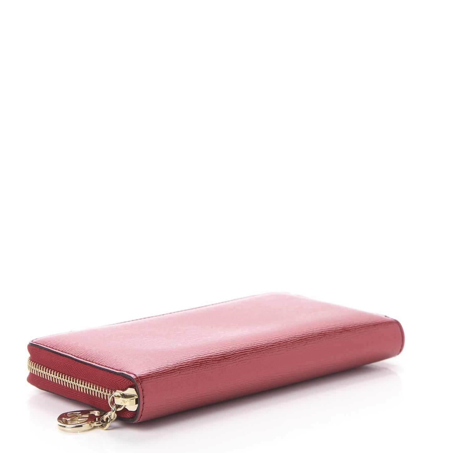 Shine Shangai Calfskin Lovely Zip Around Wallet Red