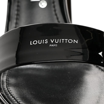 Louis Vuitton LOUIS VUITTON Patent Calfskin Fame Platform Sandal 37.5 Black 7 of 9