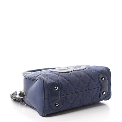 Chanel Canvas Quilted Small Bowler Navy Blue 5 of 11
