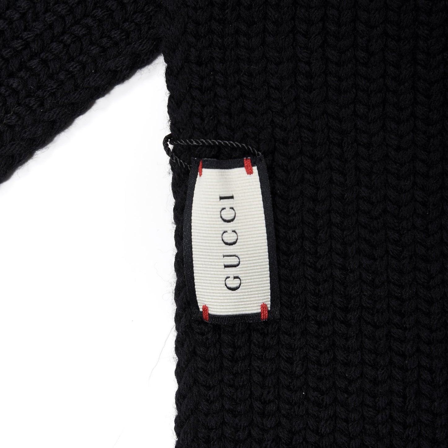X SEGA Wool Crystal GUCCY Embellished Scarf Black