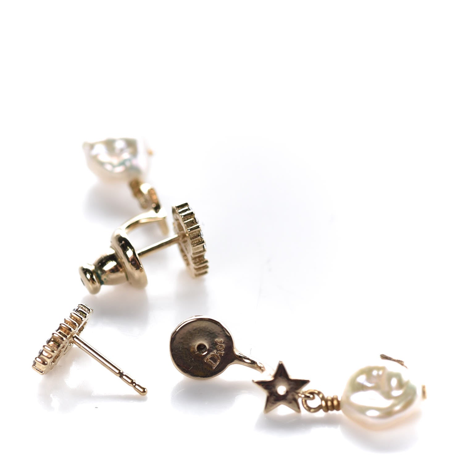 Christian Dior Crystal La Petite Tribale Earrings Gold 3 of 5