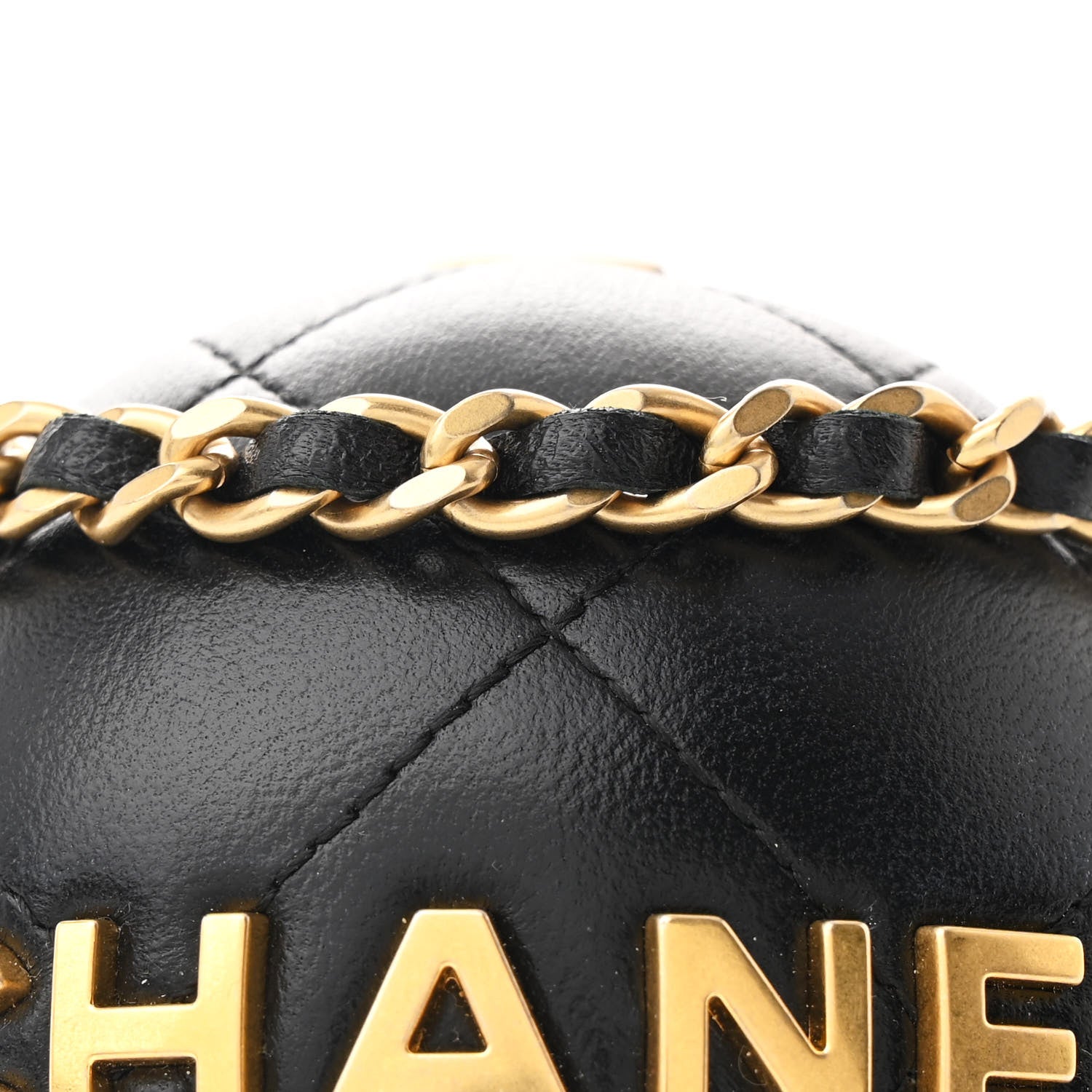 Chanel Lambskin Quilted Sphere Minaudiere Chain Clutch Black 8 of 10