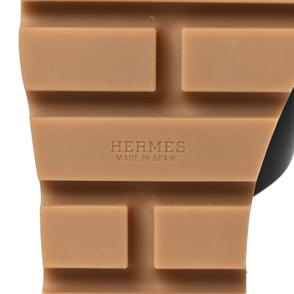 Hermes Calfskin Cork Eze 30 Sandals 38 Black 6 of 9
