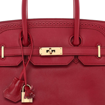 Hermes Tadelakt Ghillies Birkin 35 Rubis 8 of 12