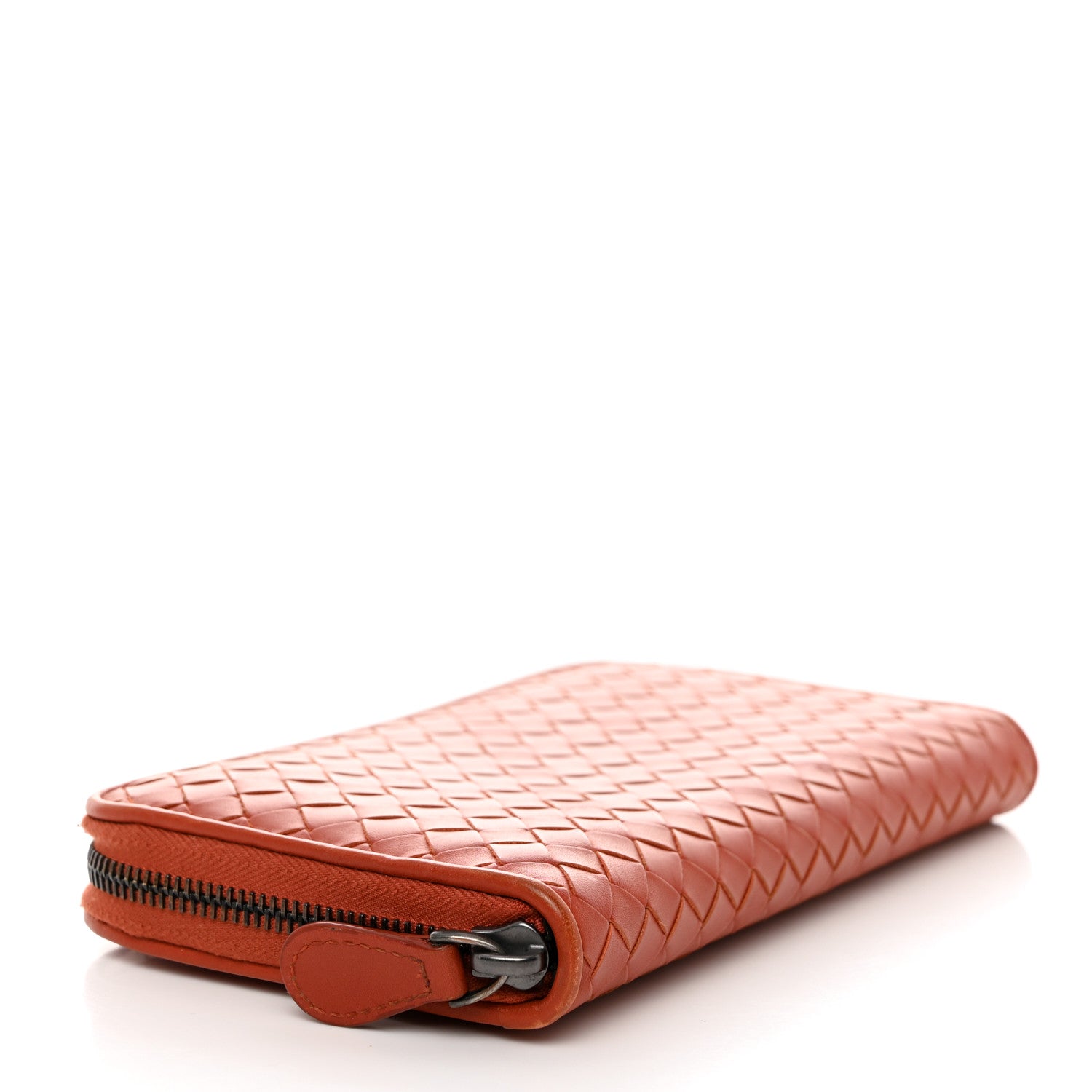 Bottega Veneta Nappa Intrecciato Zip Around Wallet Rust 4 of 11