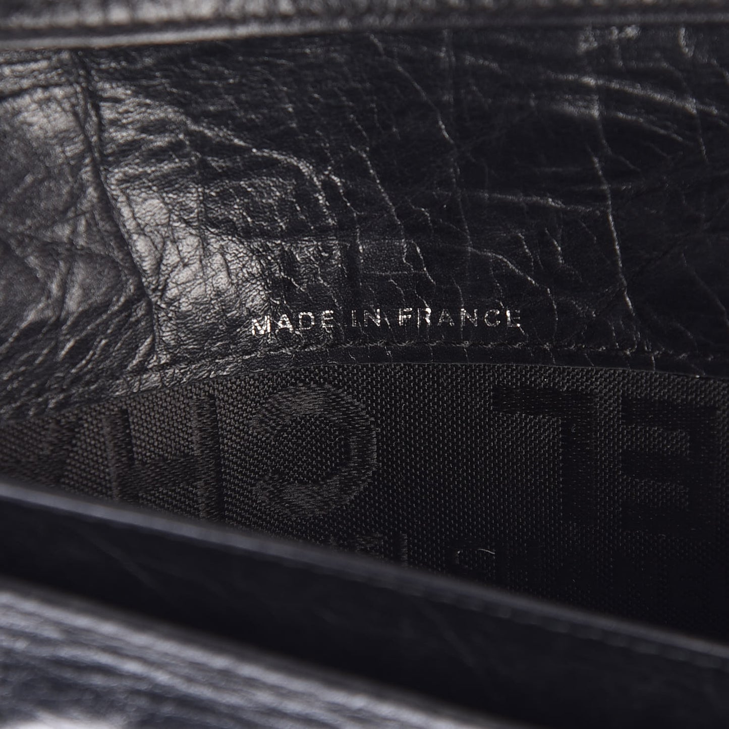 Aged Calfskin Quilted Cambon Yen Wallet Black