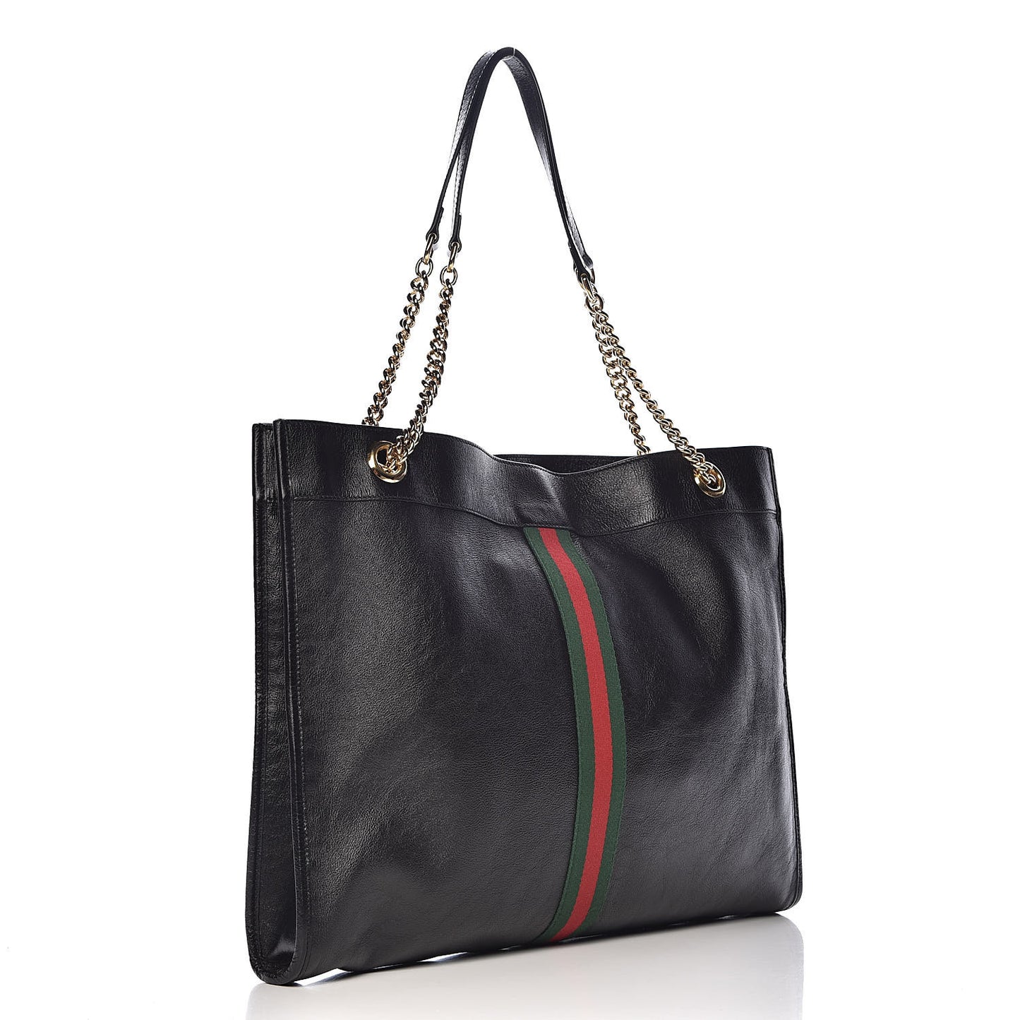 Calfskin Large Rajah Chain Tote Black