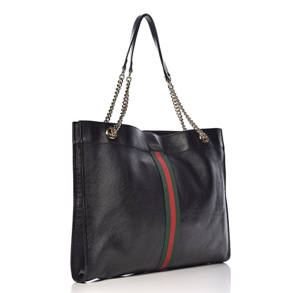 Gucci Calfskin Large Rajah Chain Tote Black 4 of 16