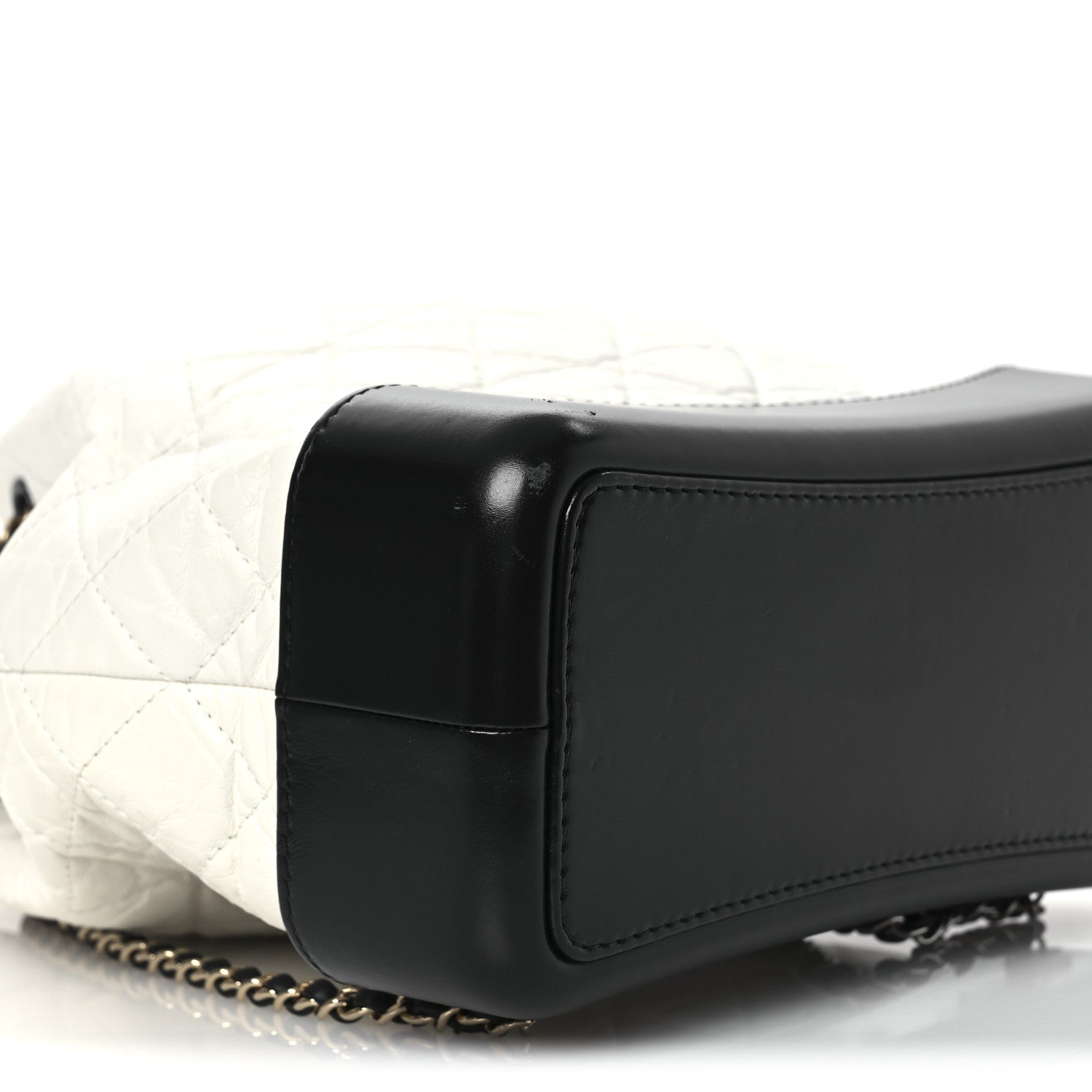 Chanel Aged Calfskin Quilted Gabrielle Backpack Black White 10 of 11
