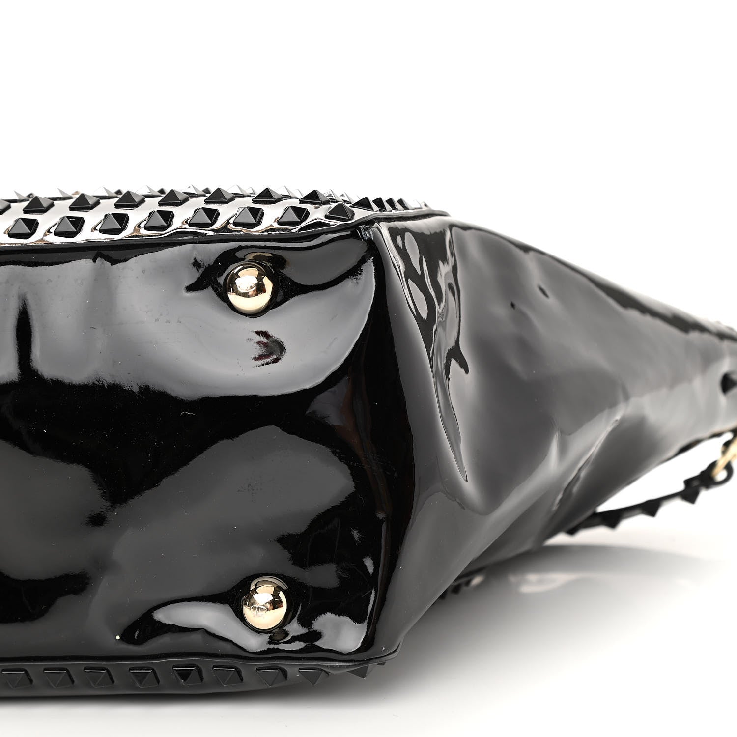 Valentino Garavani Patent Punkouture Medium Rockstud All Over Tote Black 9 of 13
