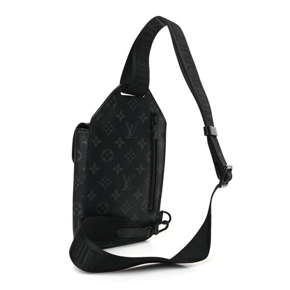 Louis Vuitton Monogram Eclipse Saumur Slingbag Black 3 of 8