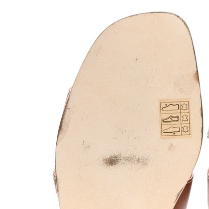 Hermes Box Calfskin Oran Sandals 39.5 Gold 9 of 12