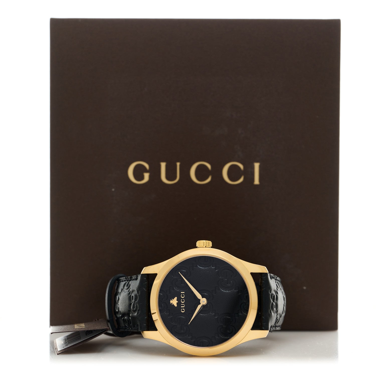 Gucci Stainless Steel Calfskin 38mm G-Timeless Quartz Watch Black 5 of 5
