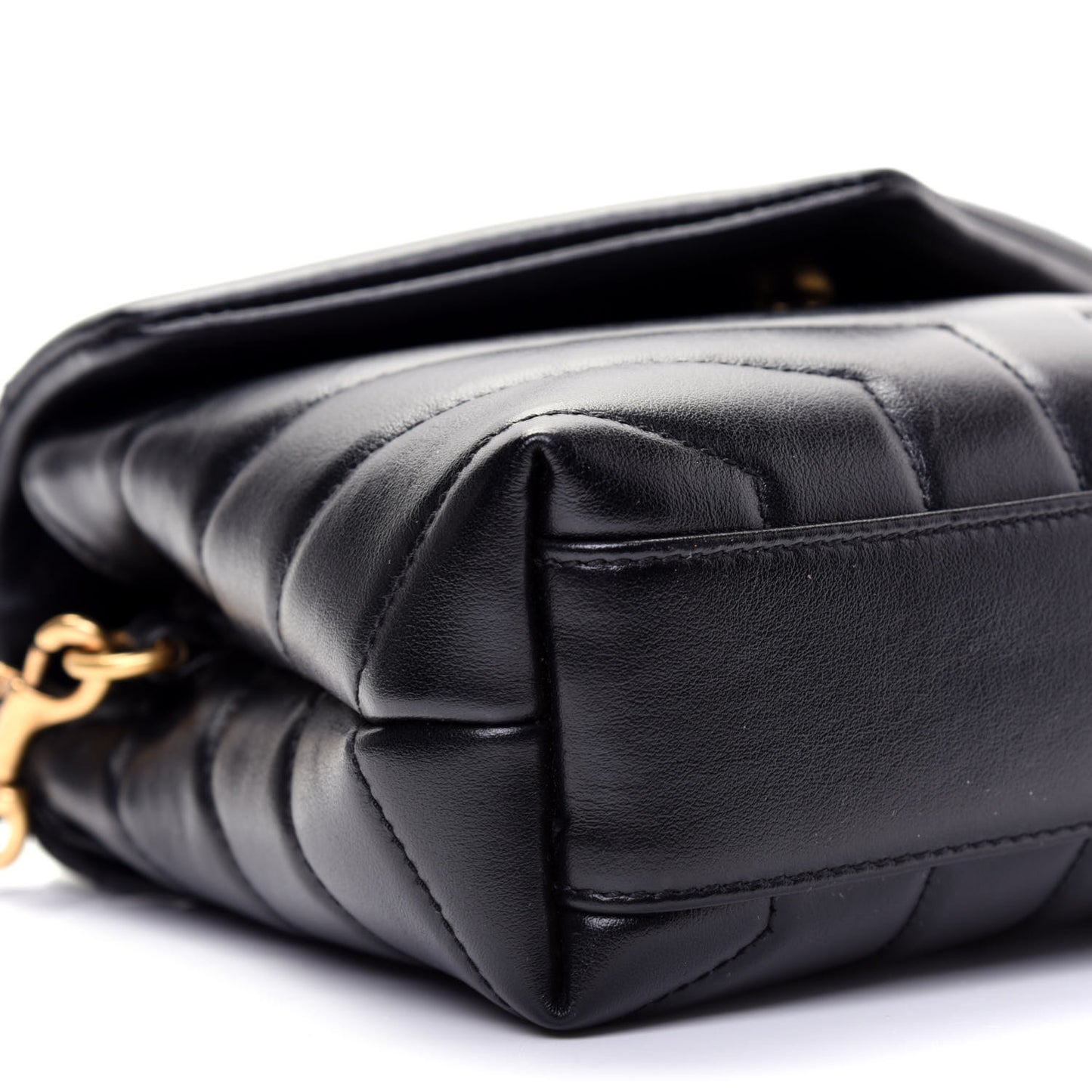 Calfskin Y Quilted Monogram Toy Loulou Crossbody Bag Black