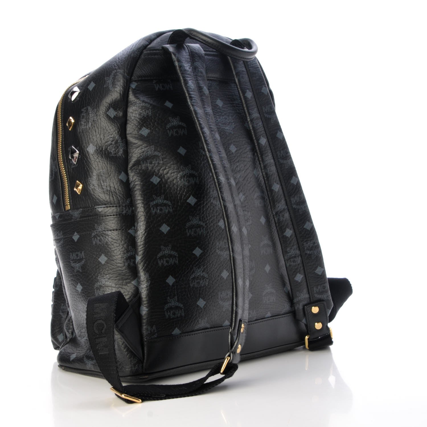 MCM Visetos Studded Medium Stark M Backpack Black 3 of 10