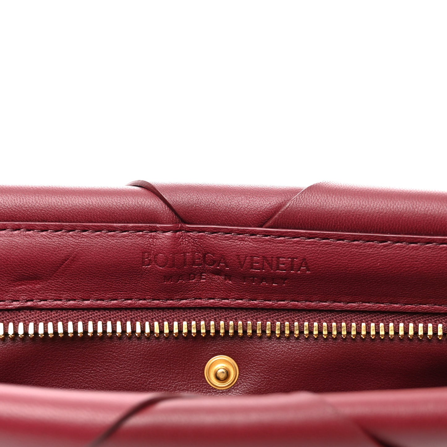 Nappa Maxi Blown Up Intrecciato Pouch Clutch Bordeaux