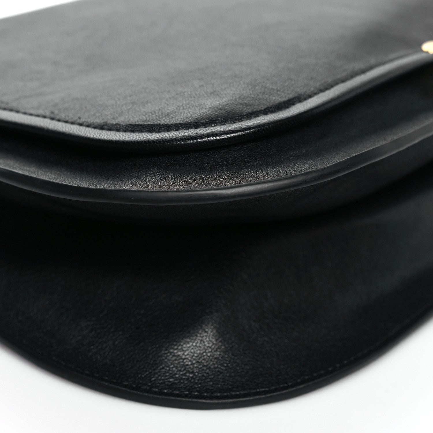 Celine Shiny Lambskin Soft Triomphe Besace Bag Black 8 of 9