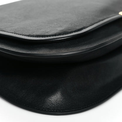 Celine Shiny Lambskin Soft Triomphe Besace Bag Black 8 of 9