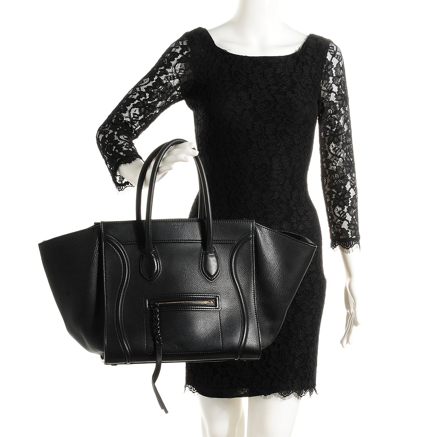 Supple Calfskin Medium Phantom Luggage Black