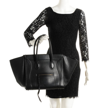 Celine Supple Calfskin Medium Phantom Luggage Black 2 of 9