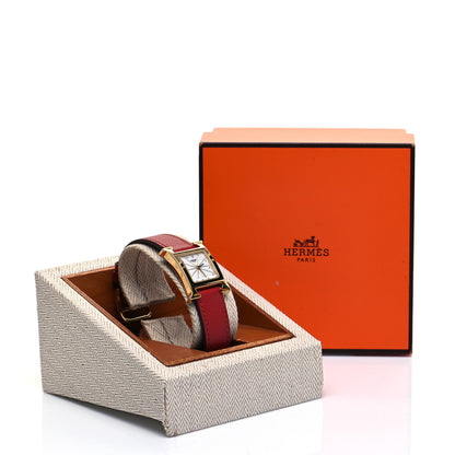 Hermes Stainless Steel Epsom 21mm Heure H Hour Quartz Watch Rouge 7 of 7