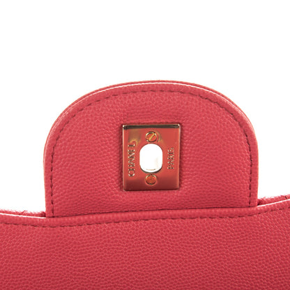 Chanel Caviar Quilted Jumbo Double Flap Dark Pink 6 of 8