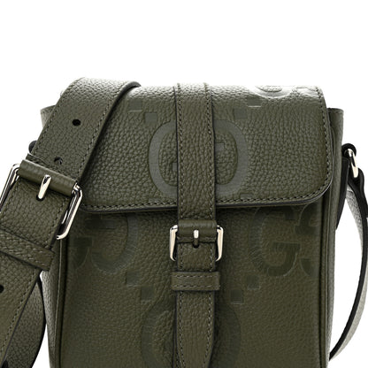 Gucci Piuma Calfskin Jumbo GG Embossed Small Messenger Bag Dark Green 8 of 12