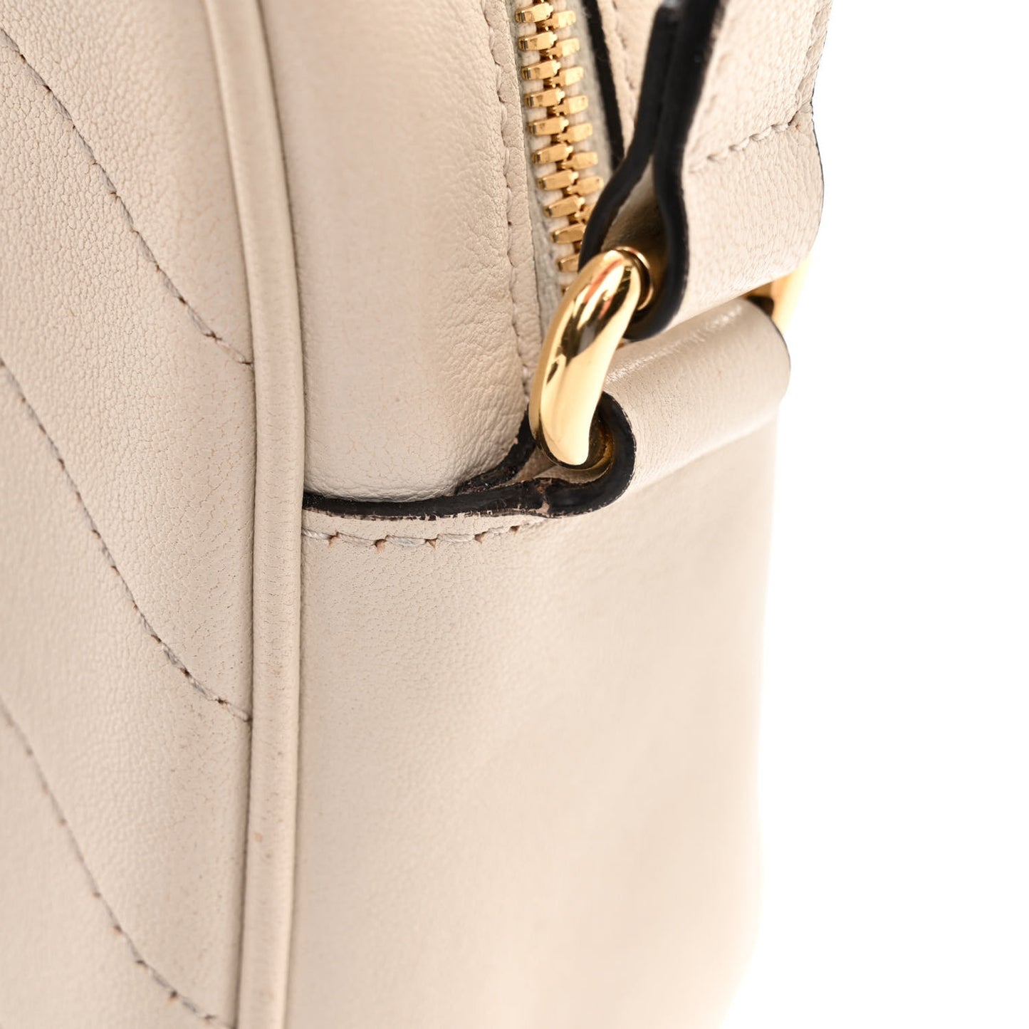 Sakai Be Green Calfskin Diagonal Stitched Small Blondie Shoulder Bag Mystic White