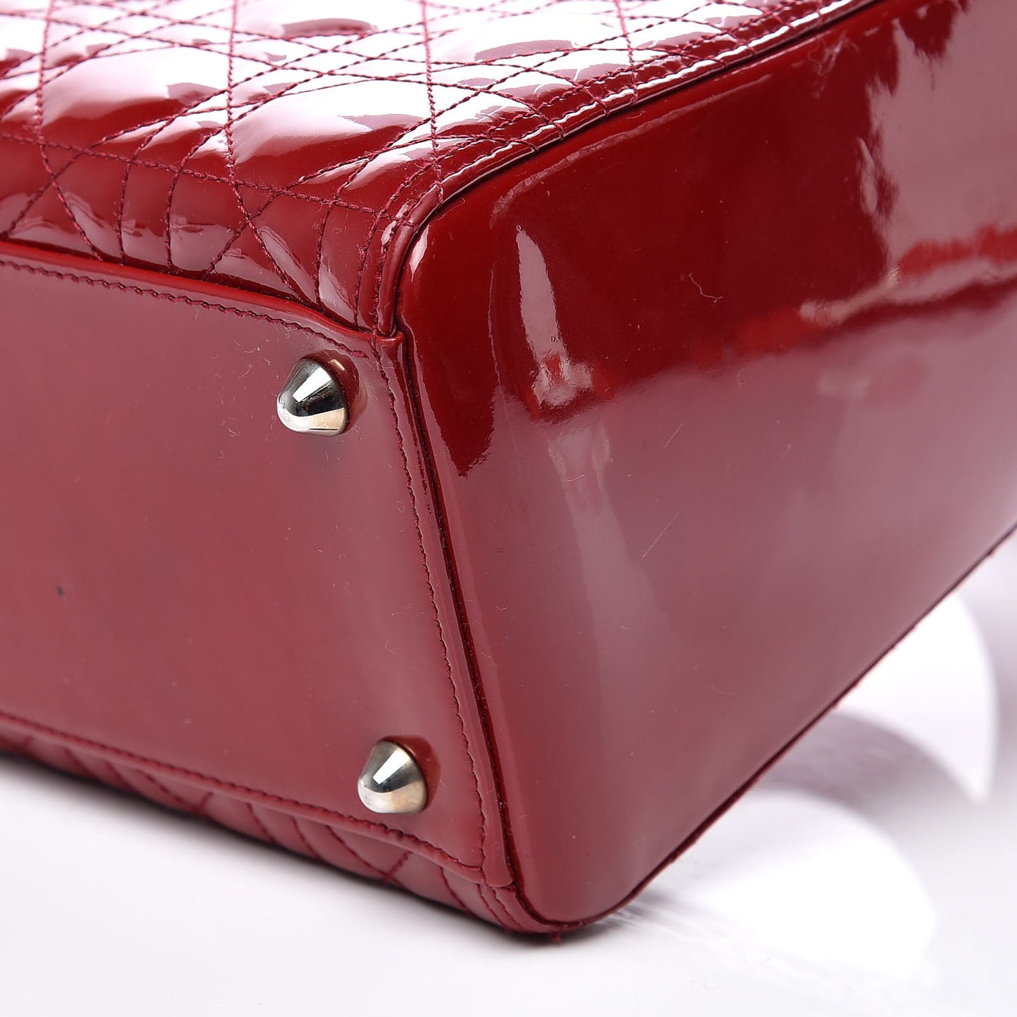Patent Cannage Large Lady Dior Red