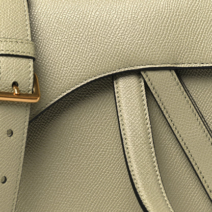 Christian Dior Grained Calfskin Saddle Bag With Strap Sage 8 of 10