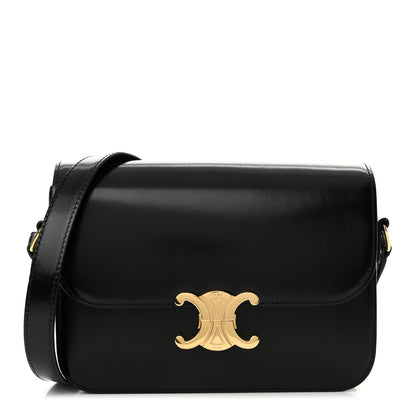 Celine Shiny Calfskin Medium Triomphe Black 1 of 16