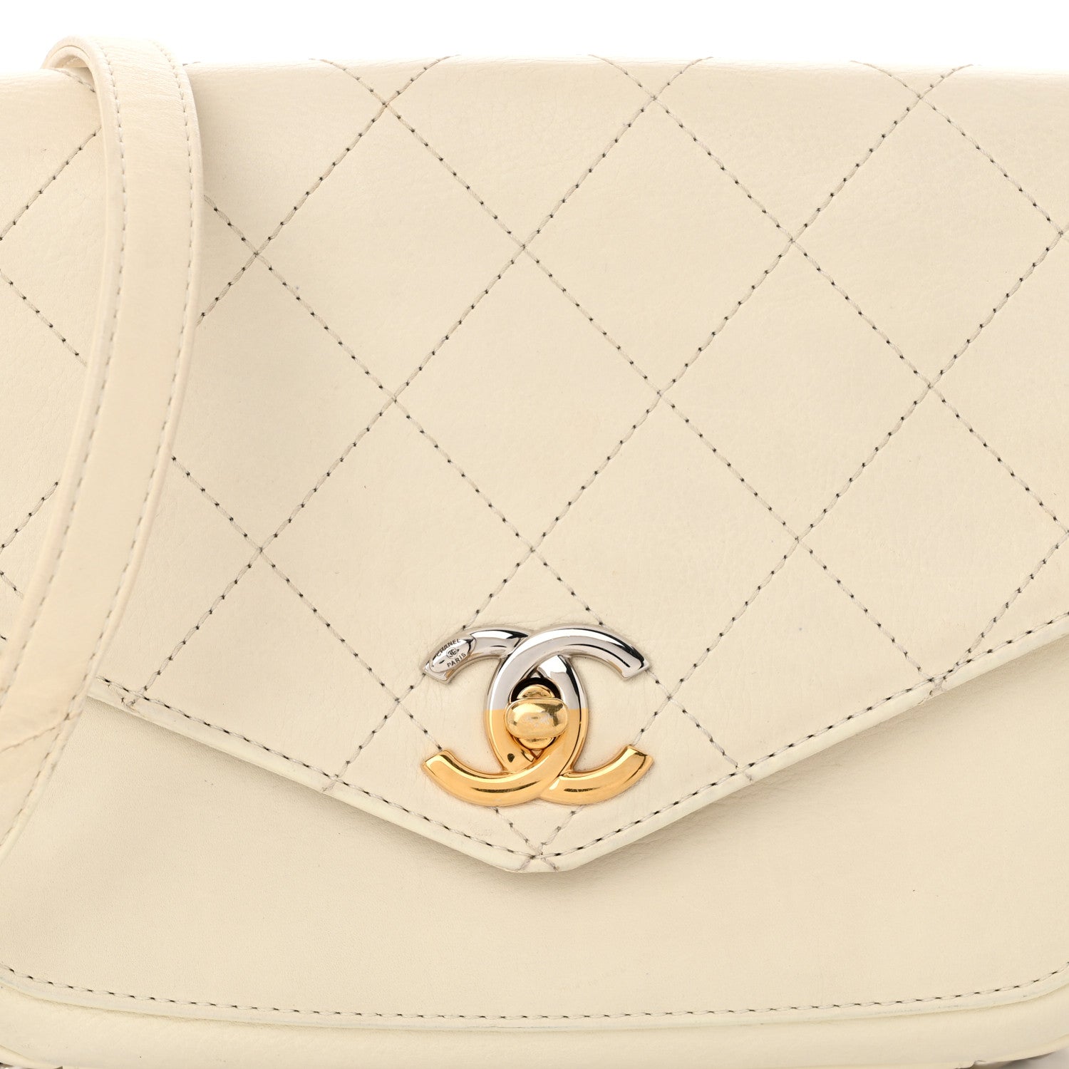 Chanel Calfskin Stitched Small Precious Union Flap Bag White 8 of 10