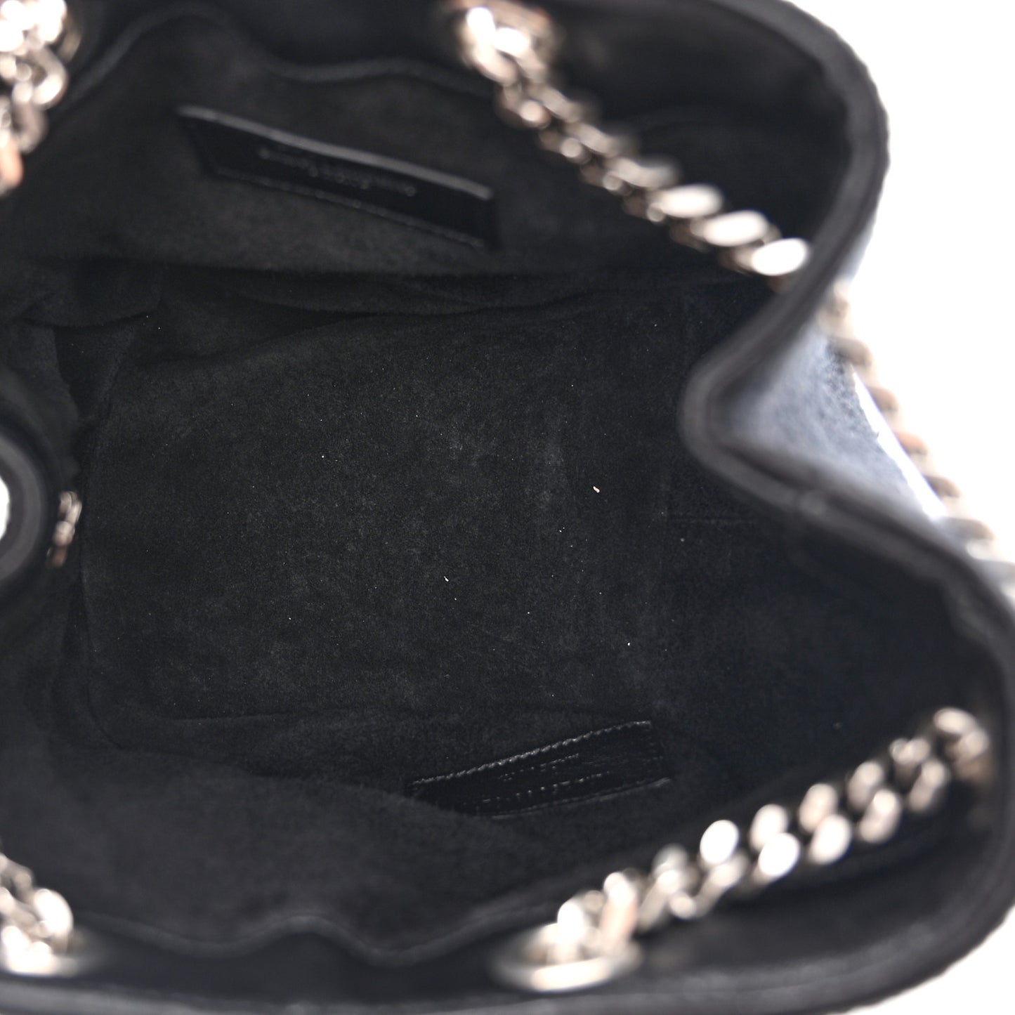 Woven Wool Embroidered Baby Emmanuelle Bucket Bag Black