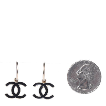 Chanel Enamel CC Dangle Earrings Gold Black 2 of 4