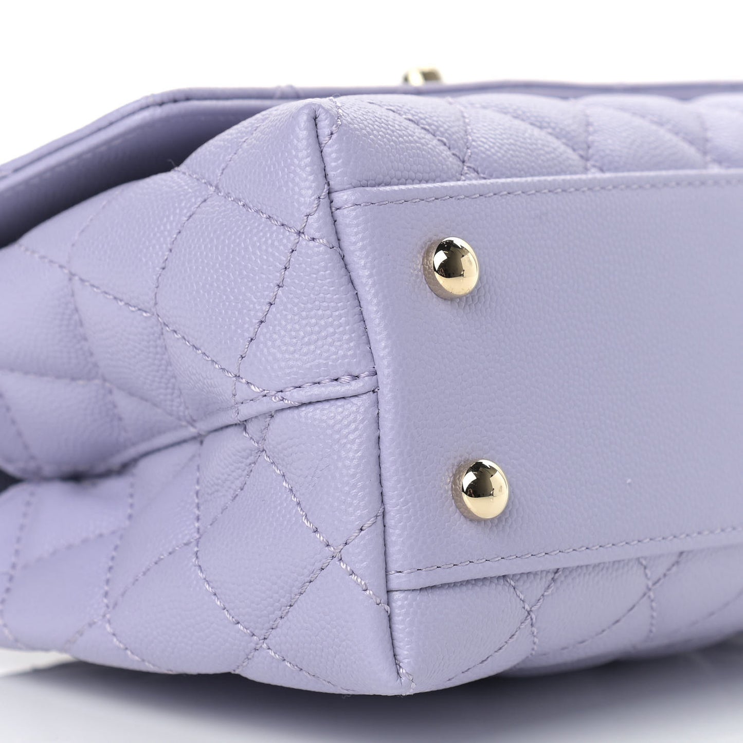 Caviar Quilted Mini Coco Handle Flap Light Purple