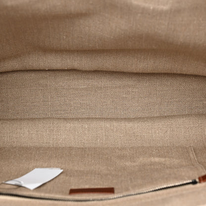 Saint Laurent Linen Calfskin Rive Gauche Tote Brown 5 of 11