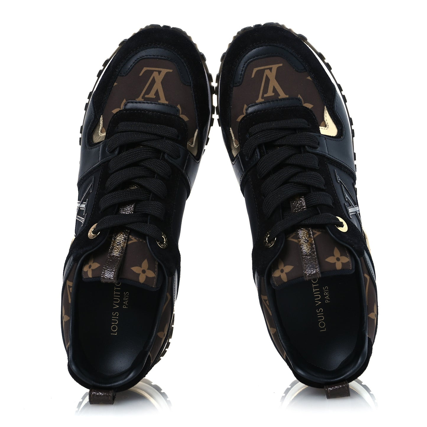Suede Monogram Run Away Sneakers 36.5 Black