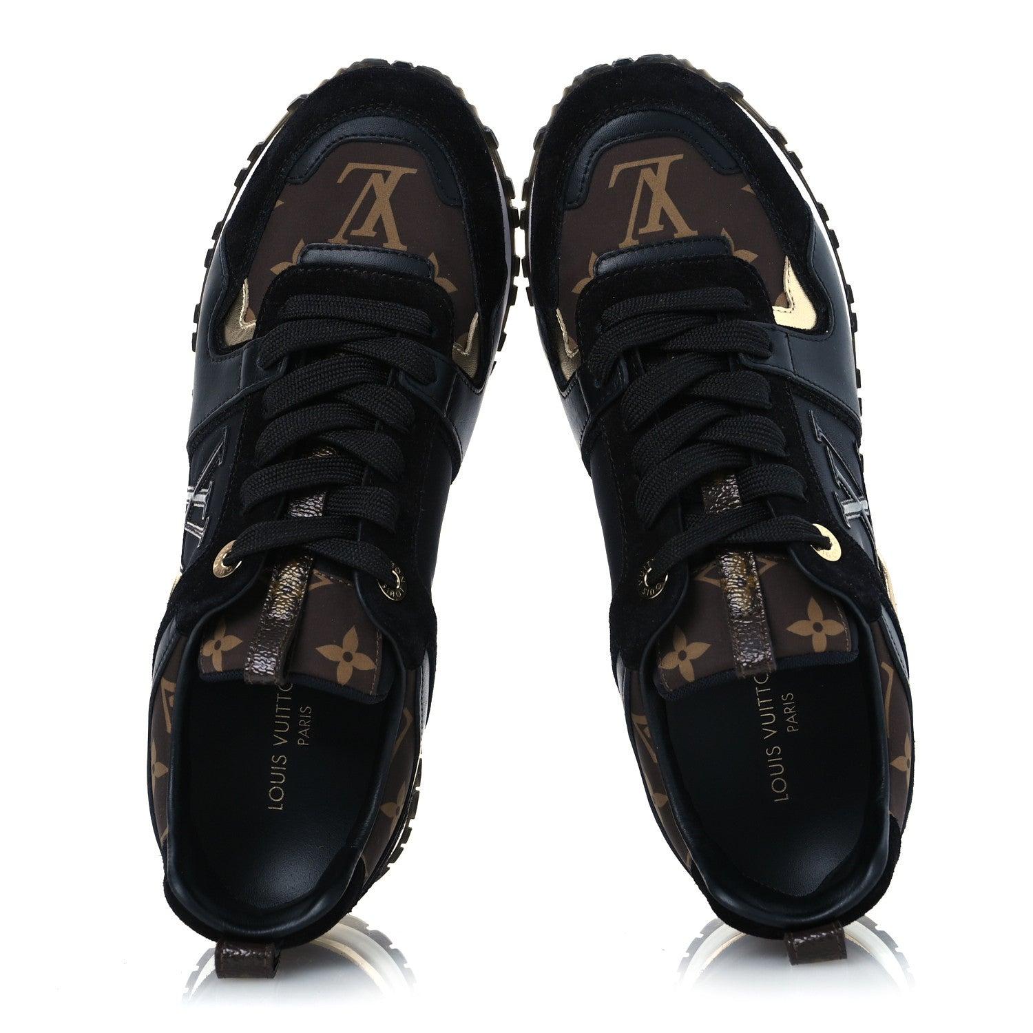 Louis Vuitton Suede Monogram Run Away Sneakers 36.5 Black 2 of 10