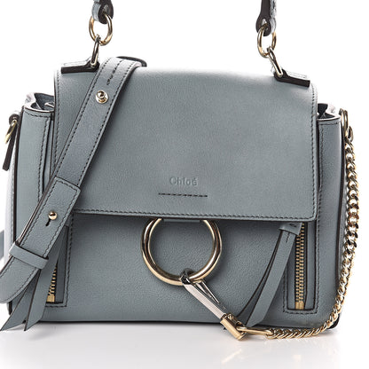 Chloe Calfskin Mini Faye Day Shoulder Bag Cloudy Blue 6 of 8