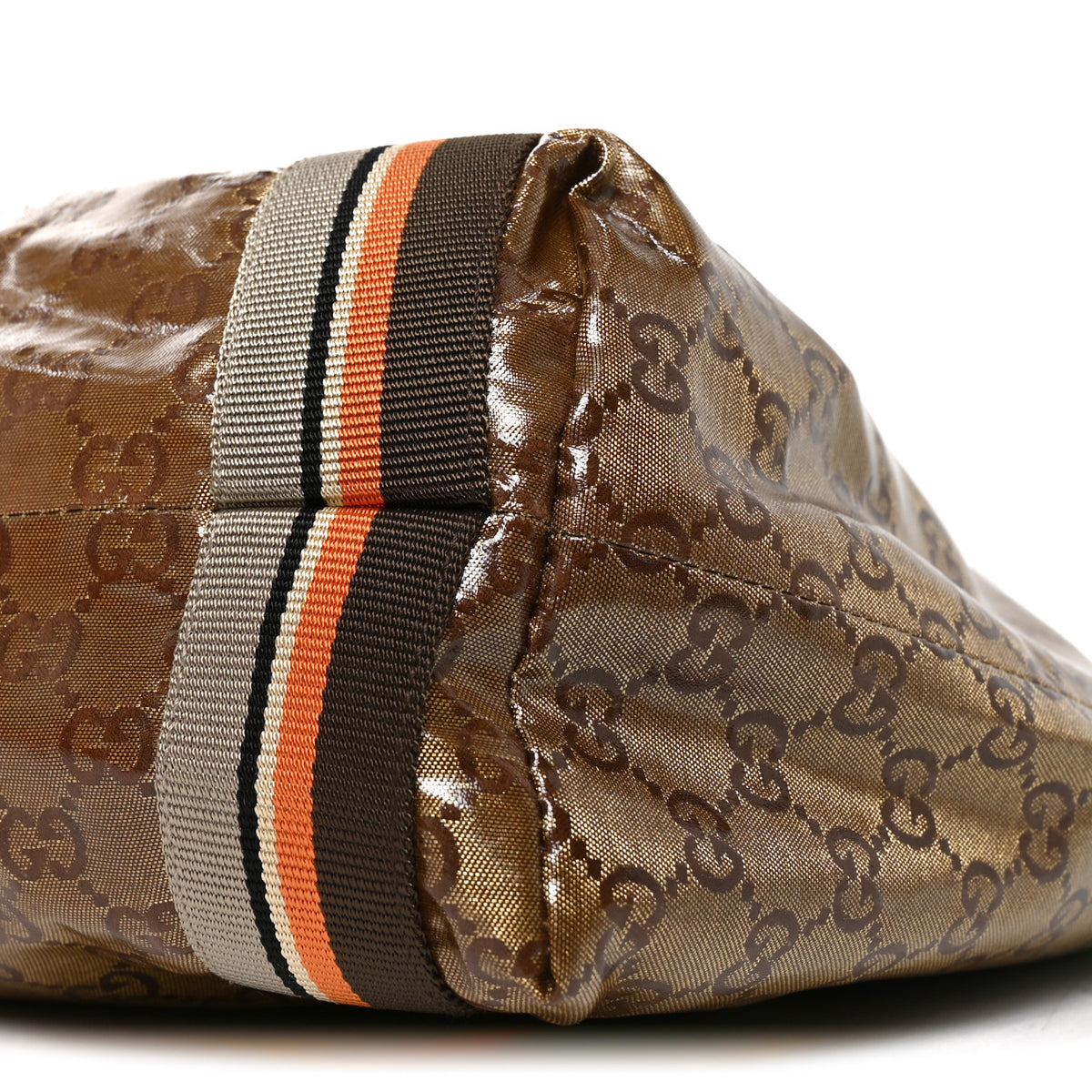 Gucci Crystal Monogram Medium Web Handle Vertical Tote Bronze 10 of 10