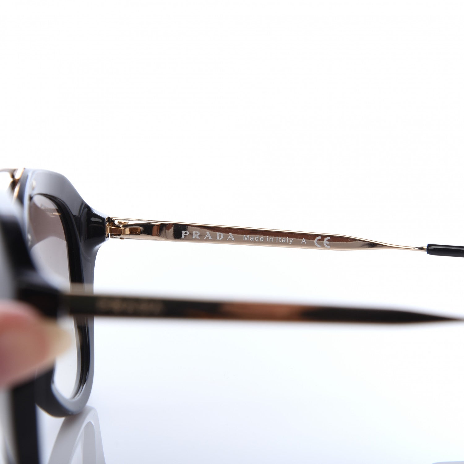 Prada Acetate Metal Cinema Sunglasses SPR 12Q Black 6 of 8